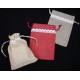 Sackcloth gift bag with lace, medium
