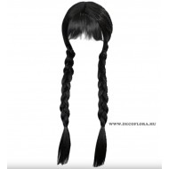 Wednesday paróka - fekete copfos 