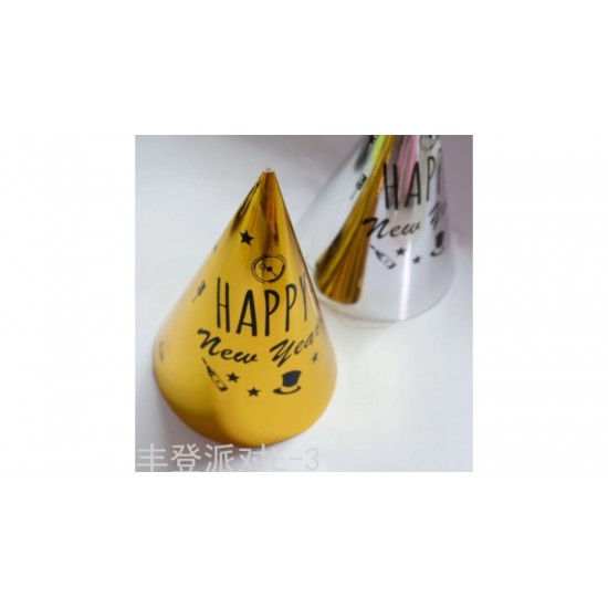 Happy New Year gold-silver paper hat