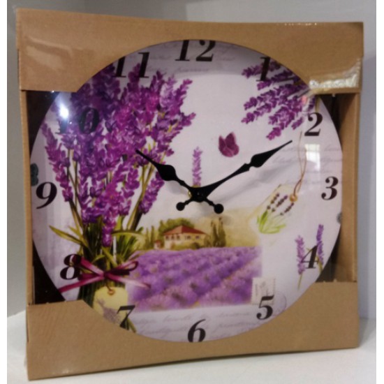 Ceas perete Campuri cu lavanda 28 cm