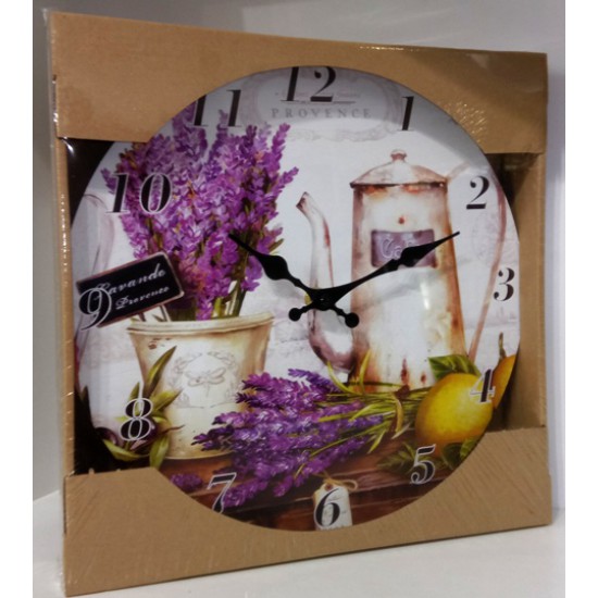 Ceas perete cu Lavanda si cafea 28 cm