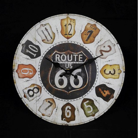 Wooden wall clock Route 66