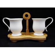 Porcelán tea szett bambusz tartóval Charming Porcelán tea szett bambusz tartóval Charming