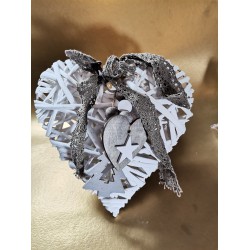 Karácsonyi ajtódísz szívalakú 15 cm