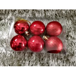 Karácsonyfadísz gömb 6 db/doboz