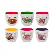 Virágmintás kerámia kaspó 12*11 cm Virágmintás kerámia kaspó 12*11 cm