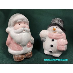 Ceramic snowman and Santa figurines 7 cm 2 variety Ceramic snowman and Santa figurines 7 cm 2 variety