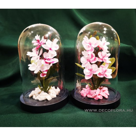 Mini virágos növény búrában 18*11 cm