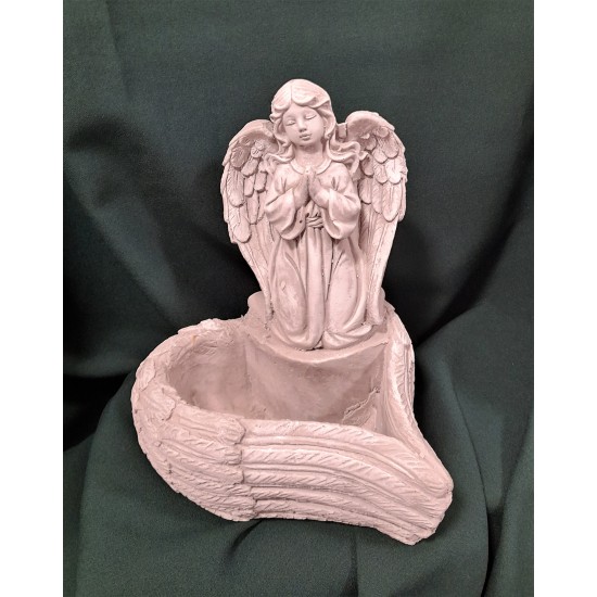 Stone pot with angel wings heart shape