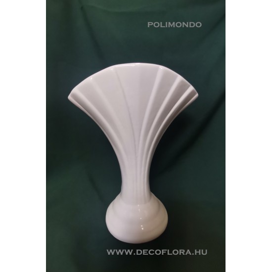White ceramic vase Fan 30 cm