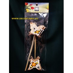 Fa dekor pillangó pick 6 db 21 cm