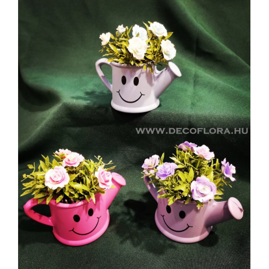 Mini virágos növény mosolygós kannában 12*11 cm