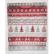 Ajándéktasak Norvég mintás L méret 32*26*9 cm