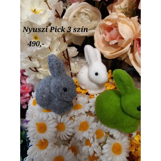 Bunny pick flocked in 3 colors