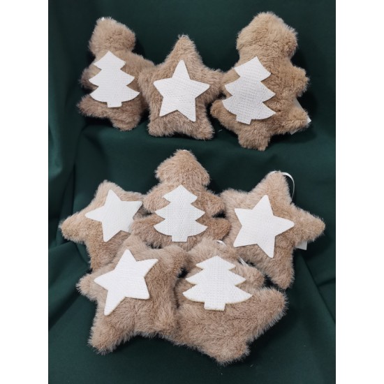 Fluffy Christmas decoration star/pine
