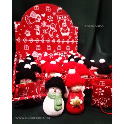 Knitted Hat ceramic figure in a bag, 8 cm, 4 types  Knitted Hat ceramic figure in a bag, 8 cm, 4 types