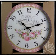 Wooden wall clock Rose