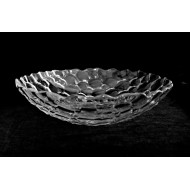 Glass serving plate BUBBLE 28cm