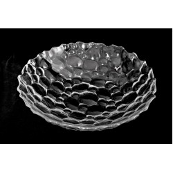 Glass serving plate BUBBLE 28cm