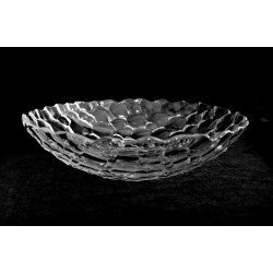 Glass serving plate BUBBLE 28cm