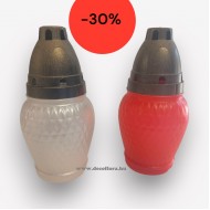 Kegyeleti mécses LA531M műa.+műa. fehér-piros óarany fedél 30g 16cm