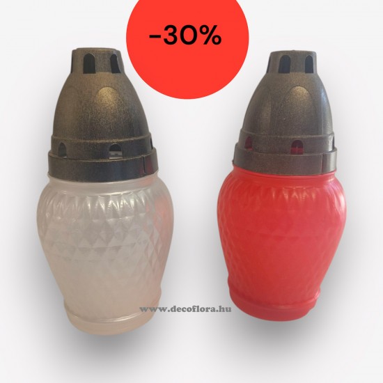 Suport pentru lumanari LA531M artificial+artificial alb-rosu capac auriu vechi 30g 16cm