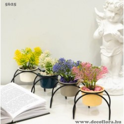 Virágdekoráció "Színes fémhatású kaspó tartó" 4 féle 