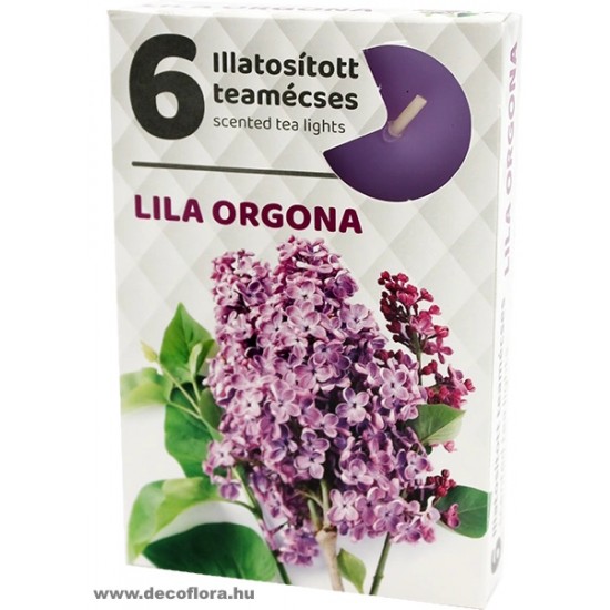 Illatos mécses szett 6 darabos - Lila Orgona - illatmécses - illatosított mécses