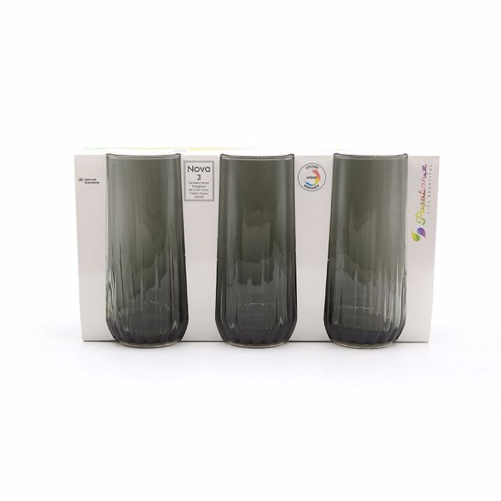 Cuted glass set of 3 Nova Long 360 ml