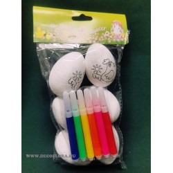 Hungarocell tojás Kifesthető tyúkocska grafikával+filctoll szett 6 cm 6 db/szett Hungarocell tojás Kifesthető tyúkocska grafikával+filctoll szett 6 cm 6 db/szett