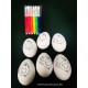 Styro egg Colorable hen with graphics+felt pen set 6 cm 6 pcs/set