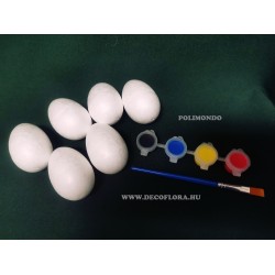 Hungarocell kifesthető tojás festék szettel  6 cm 6 db/szett Hungarocell kifesthető tojás festék szettel  6 cm 6 db/szett