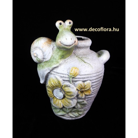 Solar ceramic jug with snail 16*20cm