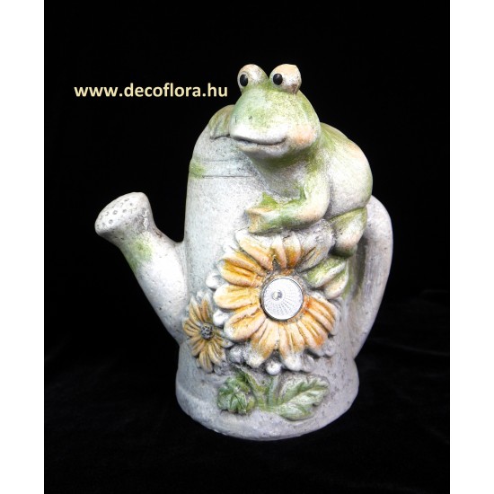 Solar ceramic jug with frog 17*22cm