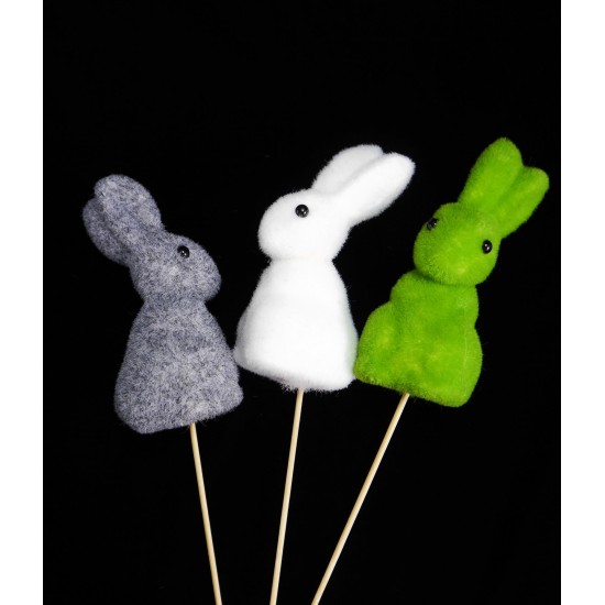 Bunny pick flocked in 3 colors