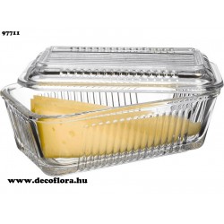 Vajtartó tetővel - üveg vajtartó - sajt tároló  