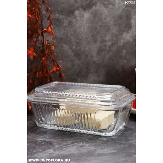 Vajtartó tetővel - üveg vajtartó - sajt tároló Vajtartó tetővel - üveg vajtartó - sajt tároló