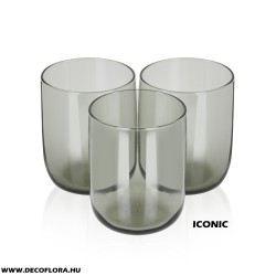 Üvegpohár szett*3 ICONIC GRAY 280 ml