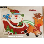 Falidísz Télapó szán rénszarvassal 35 cm Falidísz Télapó szán rénszarvassal 35 cm