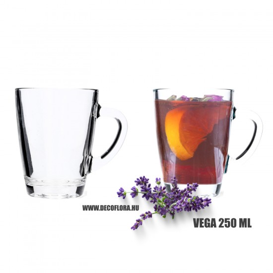 Glass cup with ears POLI VEGA 250 ml