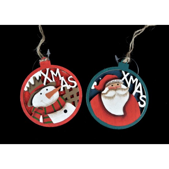 Christmas taller wooden hanging decoration 2 types