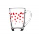 Ala glass mug with hearty decor 300 ml