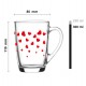 Ala glass mug with hearty decor 300 ml