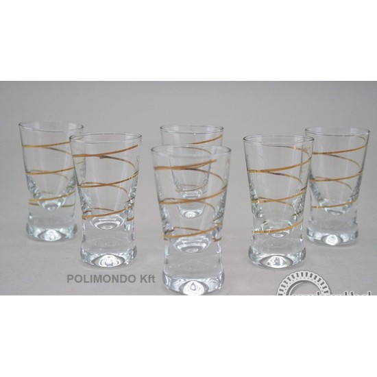 Pálinkás pohár Arany spirál Exclusive szett/6db Pálinkás pohár Arany spirál Exclusive szett/6db