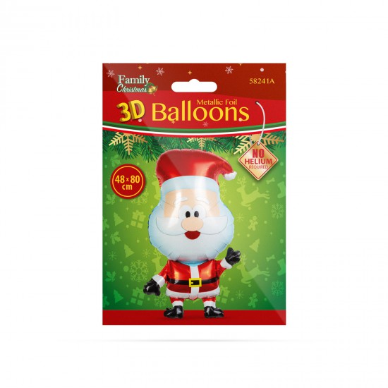 Christmas balloons - aluminum foil - Santa Claus - 80 x 48 cm