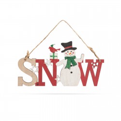 Christmas decor made of wood - snowman - with hanger - 17 x 9 cm  Christmas decor made of wood - snowman - with hanger - 17 x 9 cm
