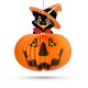 Halloween pumpkin lantern - with cat - can be hung - 26 cm