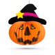 Halloween pumpkin lantern - in a hat - can be hung - 26 cm