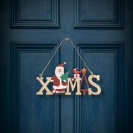  Decor de Craciun din lemn - om de zapada - cu cuier - 17 x 9 cm