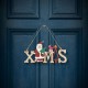 Karácsonyi dekor fából - hóember - akasztóval - 17 x 9 cm